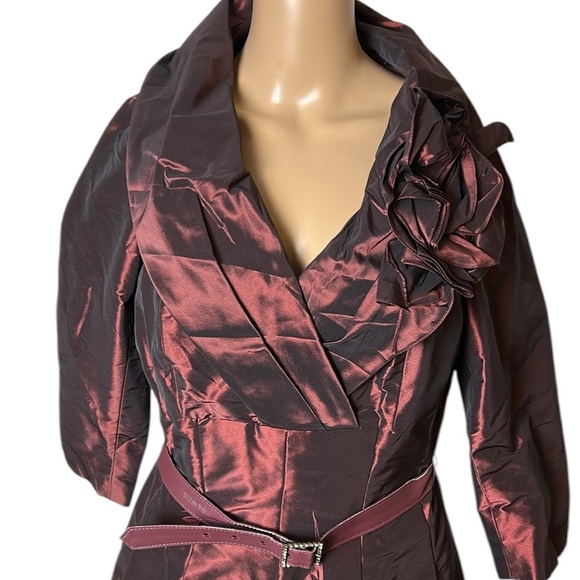 Tery Jon Taffeta shimmer dress by Ricki Freeman  Burgundy ,fit&flare,sz 10 ,EC - Picture 9 of 15